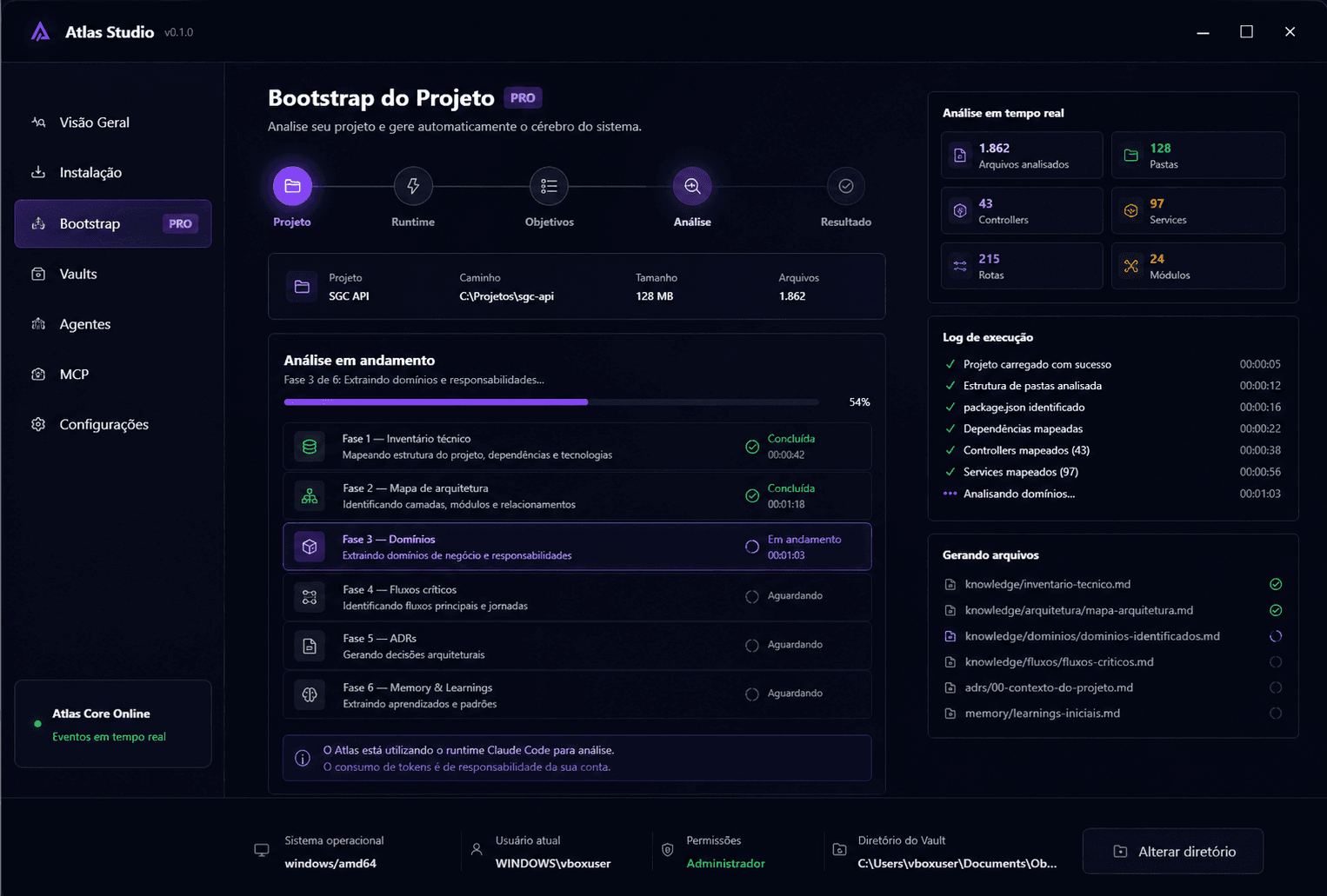 Atlas Studio executando Bootstrap